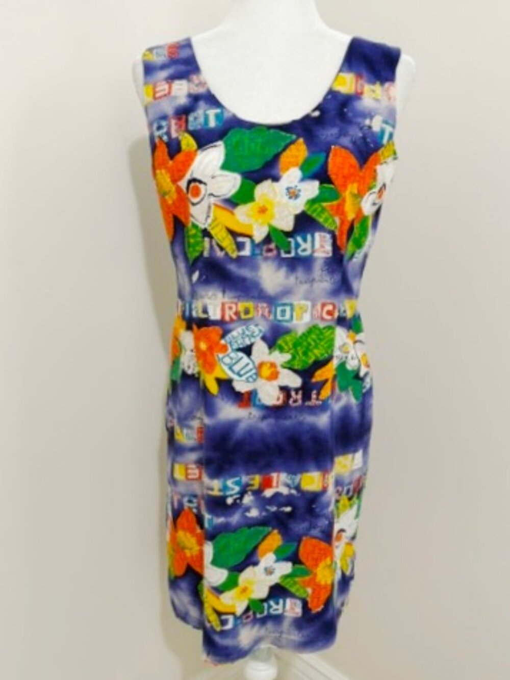 Vintage Jams World Sleeveless Tank Dress "Tropicale" Print Hawaiian Size 7